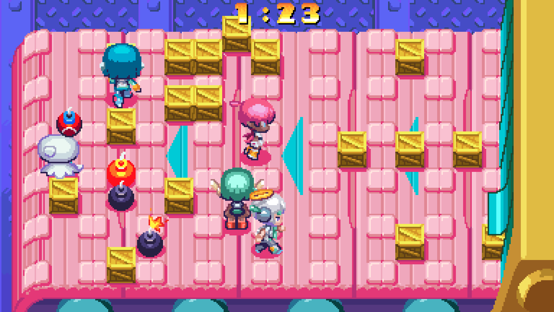 A screenshot of the Conveyor stage in Nitronauts