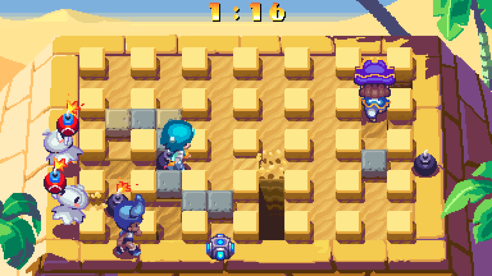 A screenshot of the Desert stage in Nitronauts