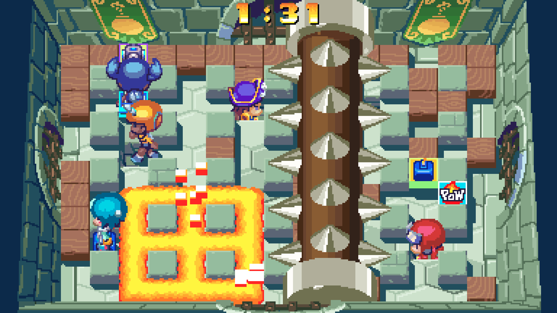 A screenshot of the Medieval stage in Nitronauts